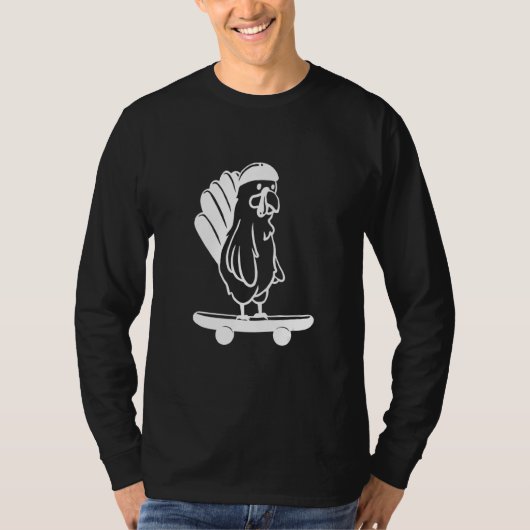 Turkey Skater Line Thanksgiving Day Skateboard Aut Tシャツ (正面)
