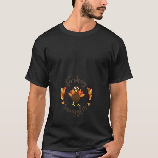 Turkey Smuggler Pregnancy Thanksgiving Mom Women Tシャツ (正面)