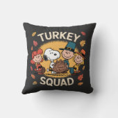 Turkey Squad Funny Cartoon Friends Thanksgiving クッション (裏面)