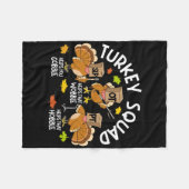 Turkey Squad Slp Ot Pt Therapy Team Fall Thanksgiv フリースブランケット (正面(横))