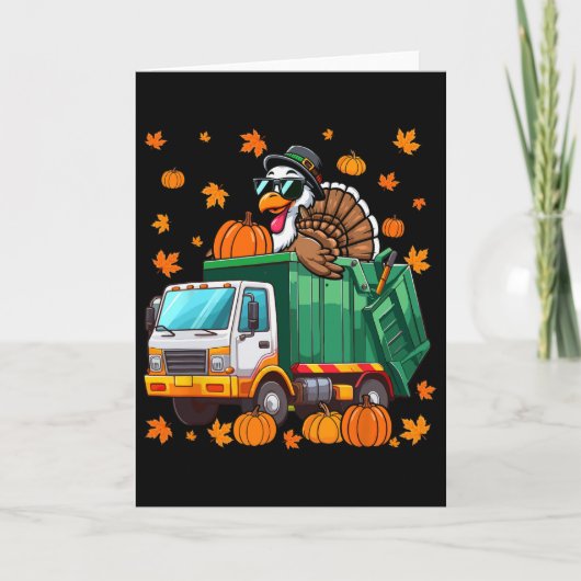 Turkey Sungles Driving Garge Truck Thanksgiving Dr カード (正面)