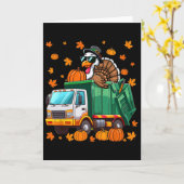 Turkey Sungles Driving Garge Truck Thanksgiving Dr カード (黄色い花)