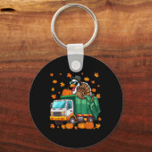 Turkey Sungles Driving Garge Truck Thanksgiving Dr キーホルダー (正面)
