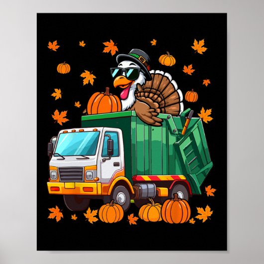 Turkey Sungles Driving Garge Truck Thanksgiving Dr ポスター (正面)