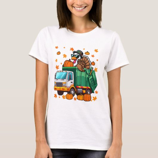 Turkey Sungles Driving Garge Truck Thanksgiving Dr Tシャツ (正面)