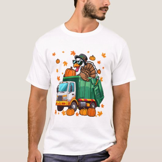 Turkey Sungles Driving Garge Truck Thanksgiving Dr Tシャツ (正面)