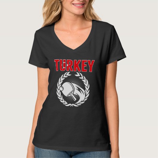 Turkey Table Tennis  Turkish Ping Pong Team Suppor Tシャツ (正面)