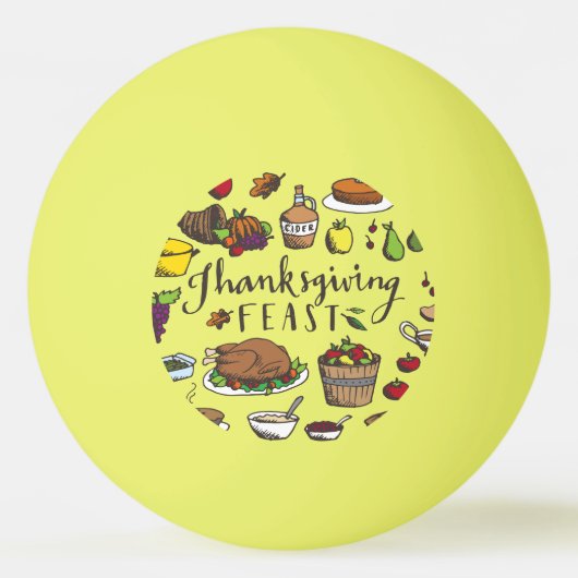 Turkey Thanksgiving Ping Pong Ball 卓球ボール (正面)