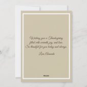 Turkey Thanksgiving Simple Cute Colorful Cartoon シーズンカード (裏面)