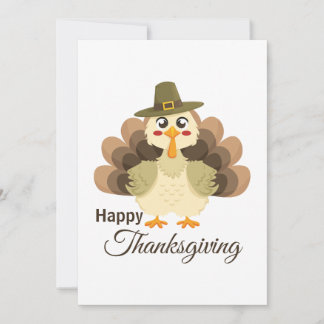 Turkey Thanksgiving Simple Minimalistic Cartoon シーズンカード