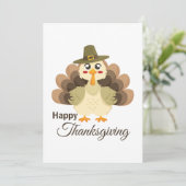Turkey Thanksgiving Simple Minimalistic Cartoon シーズンカード (スタンド正面)