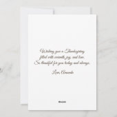 Turkey Thanksgiving Simple Minimalistic Cartoon シーズンカード (裏面)