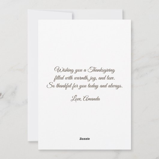 Turkey Thanksgiving Simple Minimalistic Cartoon シーズンカード (裏面)