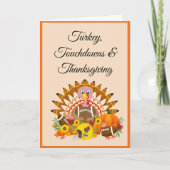 Turkey, Touchdowns & Thanksgiving with Footballs カード (正面)