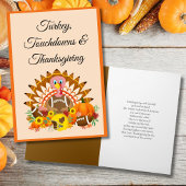 Turkey, Touchdowns & Thanksgiving with Footballs カード