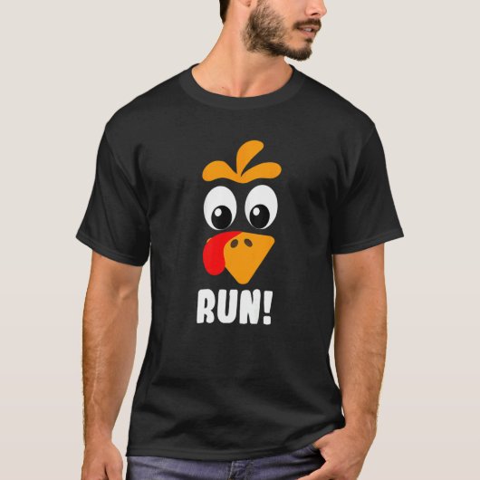 Turkey Trot Adult Running Costume Face Run Thanksg Tシャツ (正面)