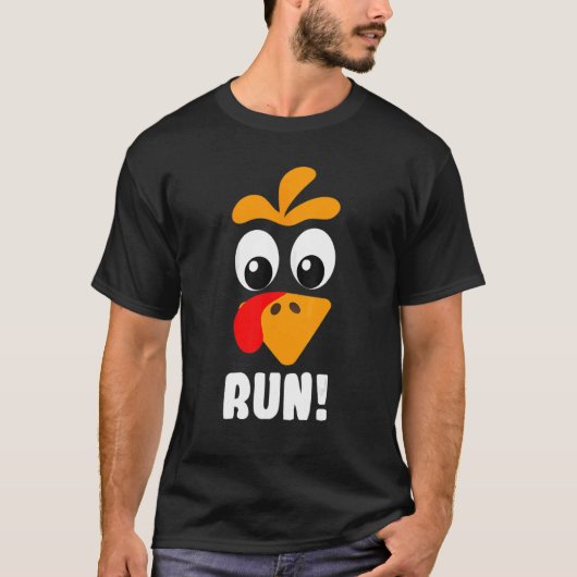 Turkey Trot Adult Running Costume Face Run Thanksg Tシャツ (正面)