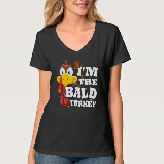 Turkey Trot For Men Women I'm The Bald Turkey Fami Tシャツ (正面)