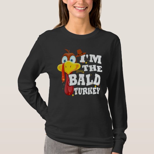 Turkey Trot I'm The Bald Turkey Family Thanksgivin Tシャツ (正面)