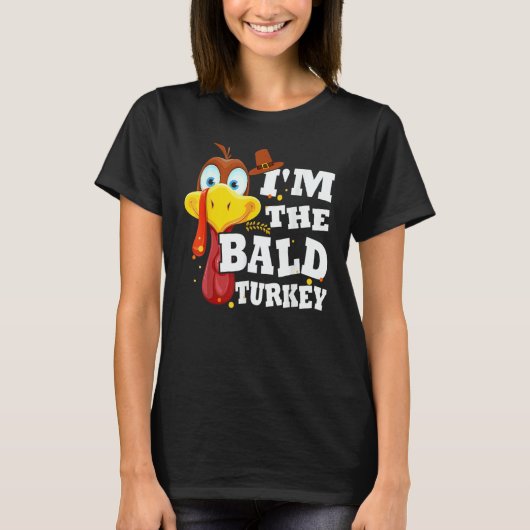 Turkey Trot I'm The Bald Turkey Family Thanksgivin Tシャツ (正面)