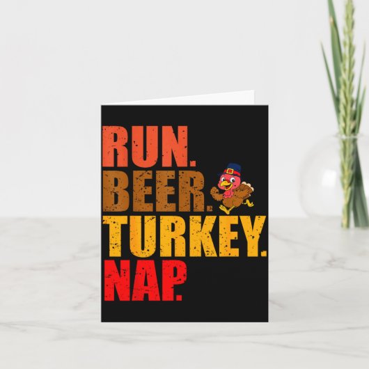 Turkey Trot Running Thanksgiving Run Beer Nap カード (正面)