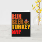 Turkey Trot Running Thanksgiving Run Beer Nap カード (黄色い花)