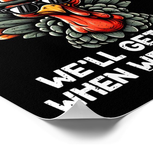 Turkey Trot Squad Funny Thanksgiving Running Costu ポスター (角)