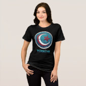 Turkey Turkiye Europe Asia トライブレンドTシャツ (正面全面)