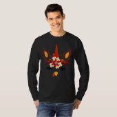 Turkey Unicorn Face Flower Thanksgiving Pilgrim Gi Tシャツ (正面フル)