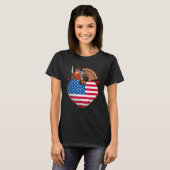 Turkey USA Flag Thanks Giving American  Thanksgivi Tシャツ (正面フル)