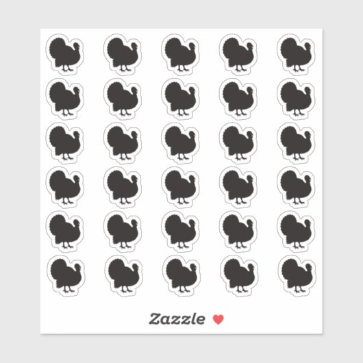 Turkey Wedding Place Card Food Meal Menu Choice シール (シート)