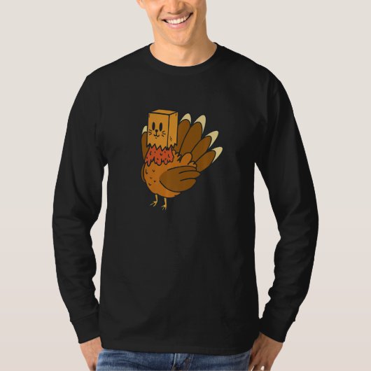 Turkey With Cat Costume Thanksgiving Funny Premium Tシャツ (正面)