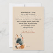 Turkey with Fall Foliage Happy Thanksgiving Pastel シーズンカード (裏面)