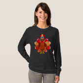 Turkey With Football Thankful Thanksgiving Christm Tシャツ (正面フル)