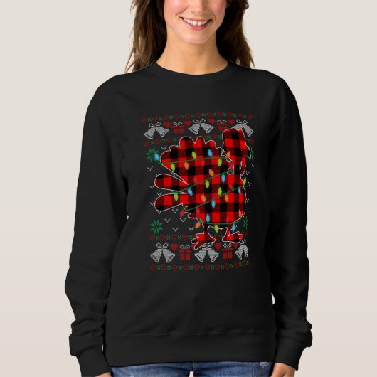 Turkey   Xmas Lights Ugly Christmas Sweater スウェットシャツ (正面)