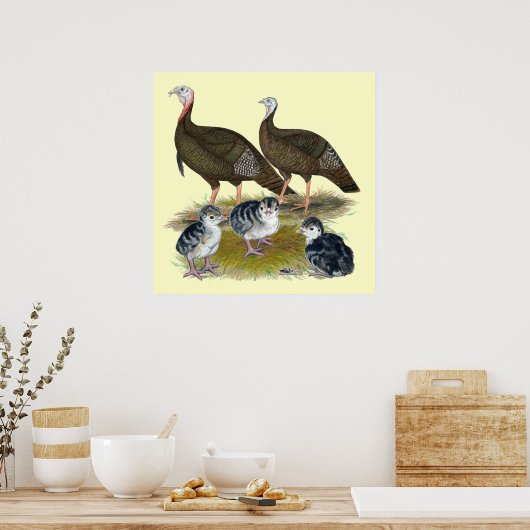 Turkeys Eastern Wild Family ポスター (キッチン)
