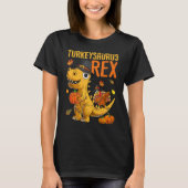 Turkeysaurus Rex Dab Turkey Dino Toddler Boys Than Tシャツ (正面)