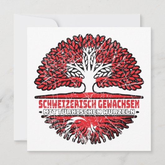 Türkisch Schweizer Baum Wurzel Flag カード (正面)