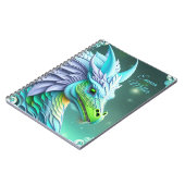 Türkiser Drache, fantasievolle Digital Art ノートブック (左側)