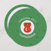 Turkish Angel Flag Christmas Personalize Round 招待状 (正面/裏面)