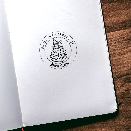 Turkish Angora Catの図書館から入手した本 ラバースタンプ