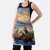 Turkish Angora Cat Christmas Boat Holiday エプロン (インサイチュ)