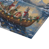 Turkish Angora Cat Christmas Boat Holiday カッティングボード (角)