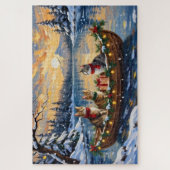 Turkish Angora Cat Christmas Boat Holiday ジグソーパズル (縦)