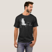 Turkish+Angora+Cat+Heartbeat+Ekg+Funny+Cats Tシャツ (正面フル)