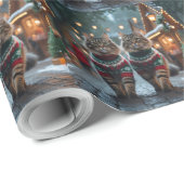 Turkish Angora Cats Christmas Snow Holiday ラッピングペーパー (ロールコーナー)