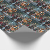 Turkish Angora Cats Christmas Snow Holiday ラッピングペーパー (角)