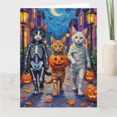 Turkish Angora Cats In Halloween Costumes カード (正面)