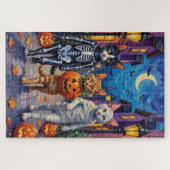 Turkish Angora Cats In Halloween Costumes ジグソーパズル (横)