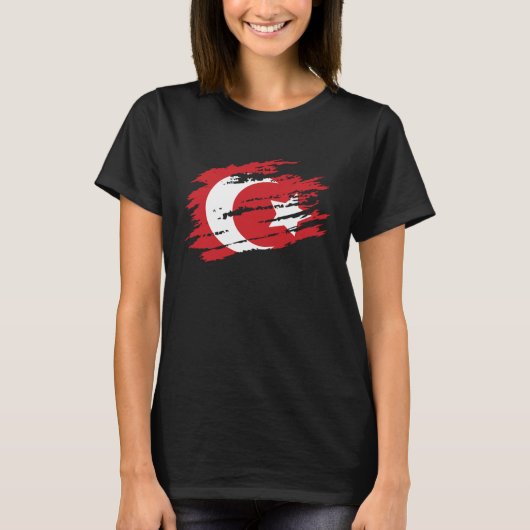 Turkish Flag Turkey Football Handball Basketball Tシャツ (正面)